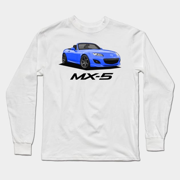 Mazda MX-5 Miata NC - NC2 Blue Long Sleeve T-Shirt by Woreth